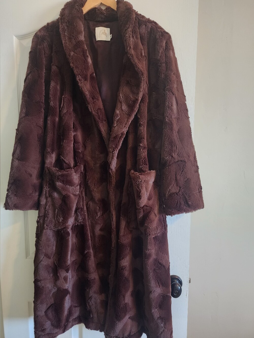 ✨️Tourance Faux Fur Coat Chocolate Brown Plush TD Bear Jacket Women’s Medium Y2K